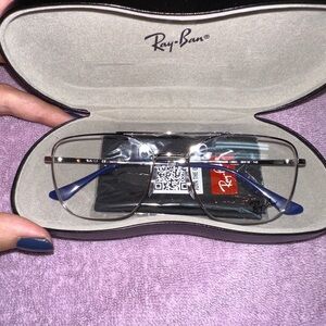 Classic Silver Metal Rectangle Frame Optical Glasses